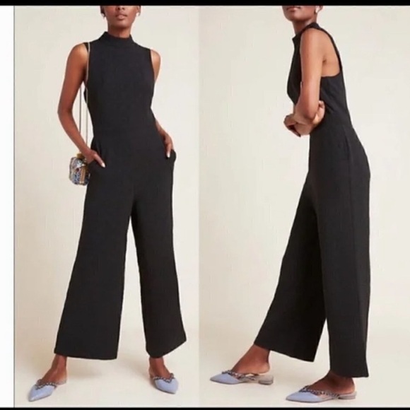 EVA FRANCO ANTROPOLOGIE BLACK CHARLEY JUMPSUIT . Size S - Picture 2 of 13
